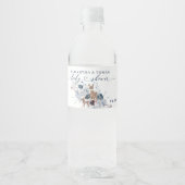 ベビーの外の寒さ冬のフローラ鹿の赤ちゃんシャワー ペットボトルラベル (正面)