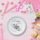 ベビーの外の寒さ冬のフローラ鹿の赤ちゃんシャワー ペーパープレート (パーティー)