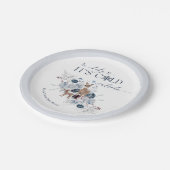 ベビーの外の寒さ冬のフローラ鹿の赤ちゃんシャワー ペーパープレート (アングル)