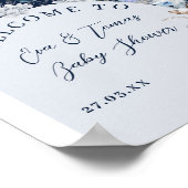 ベビーの外の寒さ冬のフローラ鹿の赤ちゃんシャワー ポスター (角)