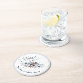 ベビーの外の寒さ冬のフローラ鹿の赤ちゃんシャワー ラウンドペーパーコースター (インサイチュ)