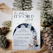 ベビーの外の寒さ冬のフローラ鹿の赤ちゃんシャワー 招待状