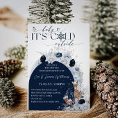 ベビーの外の寒さ冬のフローラ鹿の赤ちゃんシャワー 招待状