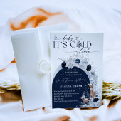 ベビーの外の寒さ冬のフローラ鹿の赤ちゃんシャワー 招待状