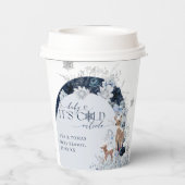 ベビーの外の寒さ冬のフローラ鹿の赤ちゃんシャワー 紙コップ (裏面)