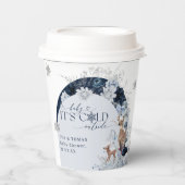 ベビーの外の寒さ冬のフローラ鹿の赤ちゃんシャワー 紙コップ (正面)