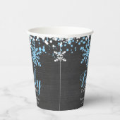 ベビーの外は寒く雪の降る冬の男の子のベビーシャワー 紙コップ (右)