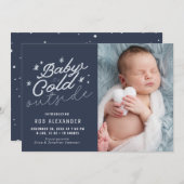 ベビーの外冷 |祝日の誕生のお知らせ シーズンカード (正面/裏面)