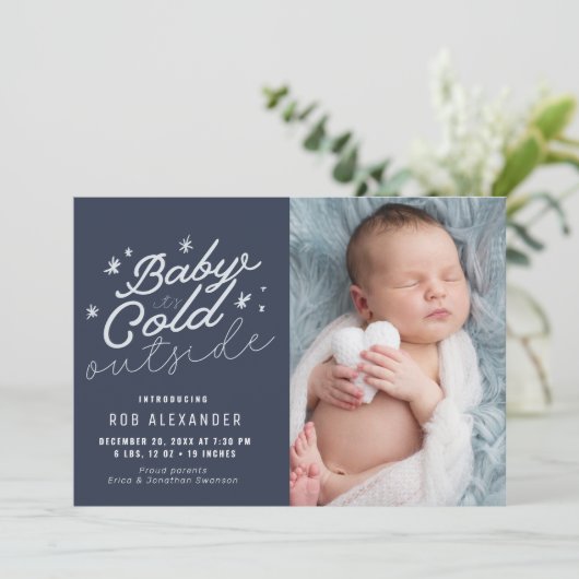 ベビーの外冷 |祝日の誕生のお知らせ シーズンカード (スタンド正面)
