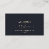 ベビーの天体ギフトダークネイビーブルー星用の本 エンクロージャーカード (裏面)