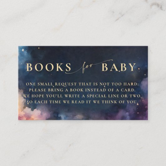 ベビーの天体ギフトダークネイビーブルー星用の本 エンクロージャーカード (正面)