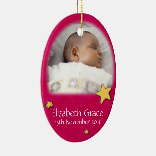 ベビーの天使のクリスマスの赤いオーナメントは写真を所有します セラミックオーナメント (右)