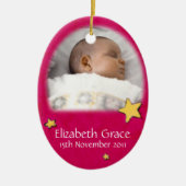 ベビーの天使のクリスマスの赤いオーナメントは写真を所有します セラミックオーナメント (正面)