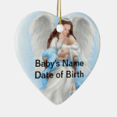 ベビーの天使(男の子)のハートのオーナメント セラミックオーナメント (右)