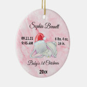 ベビーの女の子の初めてのクリスマス象カスタムの写真 セラミックオーナメント (右)