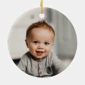 ベビーの女の子の初めてのクリスマス象カスタムの写真 セラミックオーナメント (裏面)