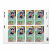 ベビーの妖精で鳩がキラキラと青い緑の金ゴールド ラベル (フルシート)