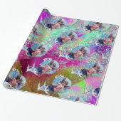 ベビーの妖精で鳩の紫のティール(緑がかった色)青い輝きを持つ ラッピングペーパー (アンロールド)