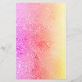 ベビーの妖精と鳩パープルピンクのスパークルファンタジー 便箋 (裏面)