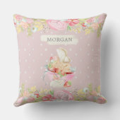 ベビーの妖精のかわいい庭の魅惑的なモノグラム クッション (裏面)