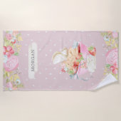 ベビーの妖精のかわいい庭の魅惑的なモノグラム ビーチタオル (正面)
