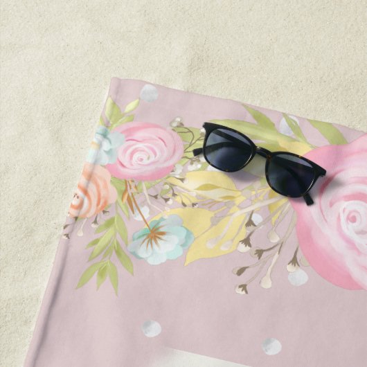 ベビーの妖精のかわいい庭の魅惑的なモノグラム ビーチタオル (インサイチュ)