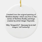 ベビーの妖精のドラゴンのおもしろいのオーナメント セラミックオーナメント (裏面)