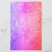 ベビーの妖精，鳩，青い紫ピンクのきらめき，ファンタジー 便箋 (裏面)