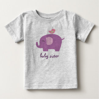 ベビーの姉妹象 ベビーTシャツ