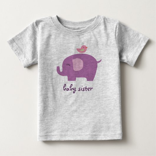 ベビーの姉妹象 ベビーTシャツ (正面)