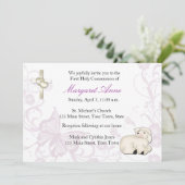 ベビーの子ヒツジの紫色の宗教招待状 招待状 (スタンド正面)