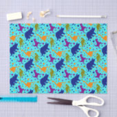 ベビーの子供のためにカラフルな恐竜の水玉模様 薄葉紙 (クラフト)