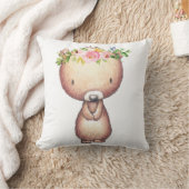 ベビーの子供部屋のBohoの森林くまの花の女の子の枕 クッション (ブランケット)