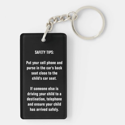 ベビーの安全のヒント新しい親のためのアクリルキーチェーン キーホルダー (裏面)