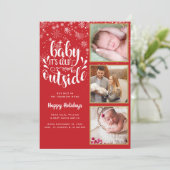 ベビーの寒さ外3写真誕生のお知らせ シーズンカード (スタンド正面)