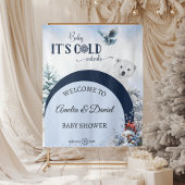 ベビーの寒さ熊の冬の赤モダンちゃんシャワー タペストリー