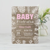 ベビーの寒さ、冬の女の子のベビーシャワー 招待状 (スタンド正面)