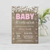 ベビーの寒さ、冬の女の子のベビーシャワー 招待状 (スタンド正面)