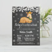 ベビーの寒さ、冬の鹿のベビーシャワー 招待状 (スタンド正面)