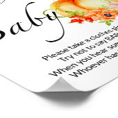 ベビーの小さなかぼちゃの赤ちゃんシャワーを言わない ポスター (角)