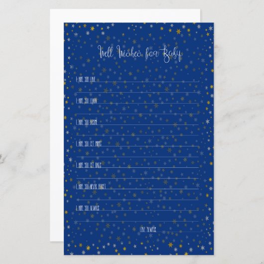 ベビーの小さな星の赤ちゃんシャワーを願う (正面/裏面)