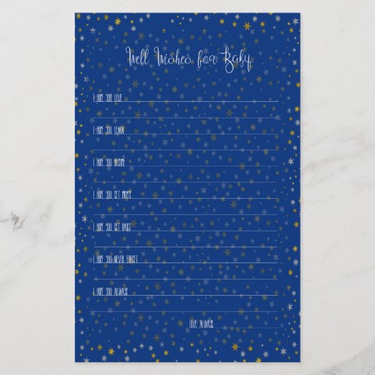 ベビーの小さな星の赤ちゃんシャワーを願う (正面)