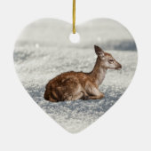 ベビーの小さな鹿の雪のセラミックの木の装飾 セラミックオーナメント (裏面)