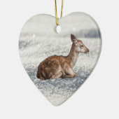 ベビーの小さな鹿の雪のセラミックの木の装飾 セラミックオーナメント (左)