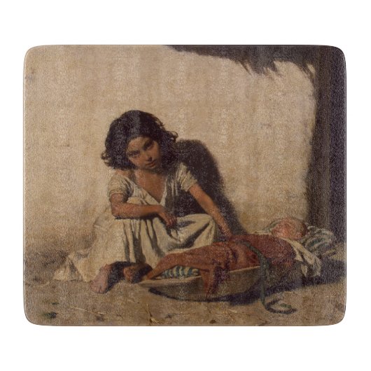 ベビーの少女(貧しい通りの子ども) カッティングボード (正面)