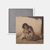 ベビーの少女(貧しい通りの子ども) マグネット (正面/裏面)