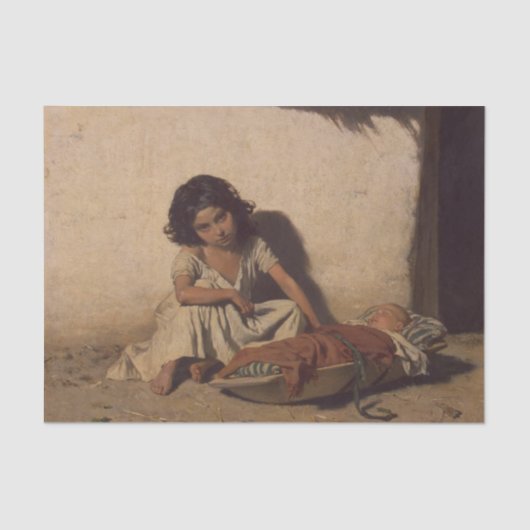 ベビーの少女(貧しい通りの子ども) 薄葉紙 (正面)