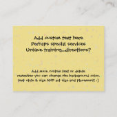 ベビーの幼児の託児所の子供部屋の黄色 名刺 (裏面)