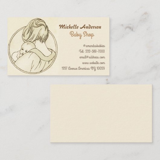 ベビーの店およびベビーの心配 名刺 (正面/裏面)