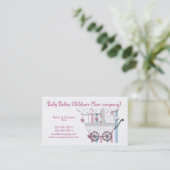 ベビーの店のピンクの青いかわいい 名刺 (スタンド正面)